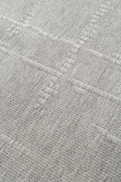Liza 02 Gri Q  - Yumuşak Tuşeli Çamaşır Makinesinde Yıkanabilen Kaymaz Tabanlı Kilim