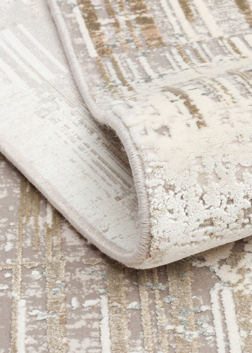 FRESCO XW FS 36 Krem Bej - Eskitme Dokulu Işıltılı Salon Halısı