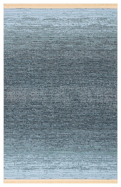 Kutnu Kilim KTN 01 Antrasit Ombre Renk Geçişli Çift Taraflı Yıkanabilir Hav Vermez Salon Kilimi