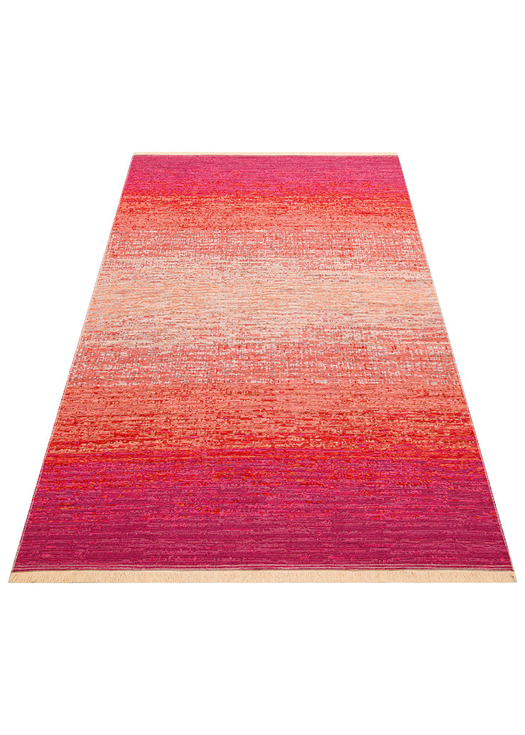 Kutnu Kilim KTN 01 Pembe Ombre Renk Geçişli Çift Taraflı Yıkanabilir Hav Vermez Salon Mutfak Kilimi