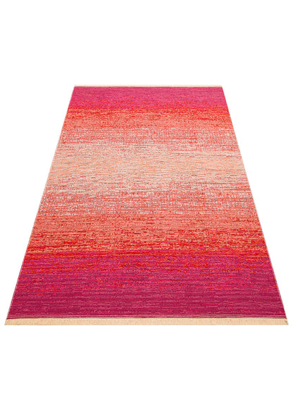 Kutnu Kilim KTN 01 Pembe Ombre Renk Geçişli Çift Taraflı Yıkanabilir Hav Vermez Salon Mutfak Kilimi