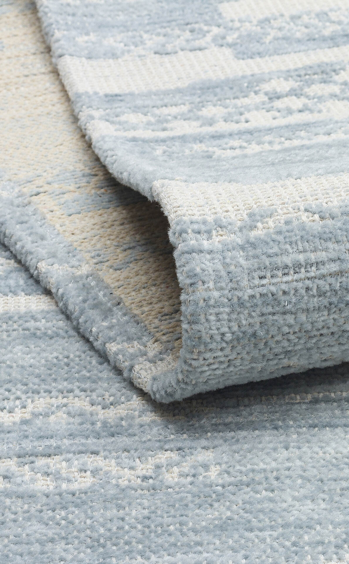 BG 01 BLUE  - BIGA - Hav Toz Vermez Kaymaz Tabanlı İnce Dokuma Modern Halı