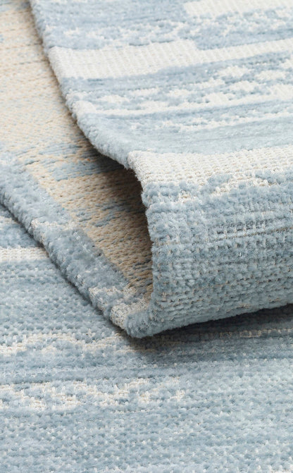 BG 01 BLUE  - BIGA - Hav Toz Vermez Kaymaz Tabanlı İnce Dokuma Modern Halı