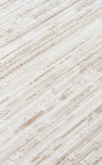 Padona PDN 03 Bej - Extra Yumuşak Dokulu Sık Dokuma Modern Eskitme Desenli Halı