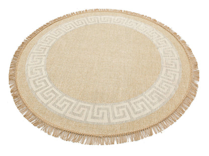BRK 11 NATURAL WHITE Q  - BROOKLYN - Hasır Görünümlü Kaymaz Renkli Dokuma Modern Kilim