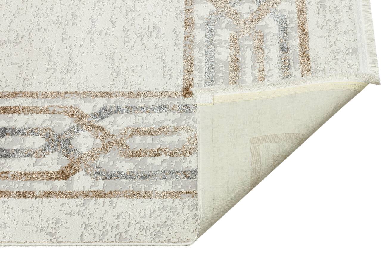 Riena 1132 Latte - Akrilik Polyester Halı | Kaymaz Tabanlı Dekoratif Halı