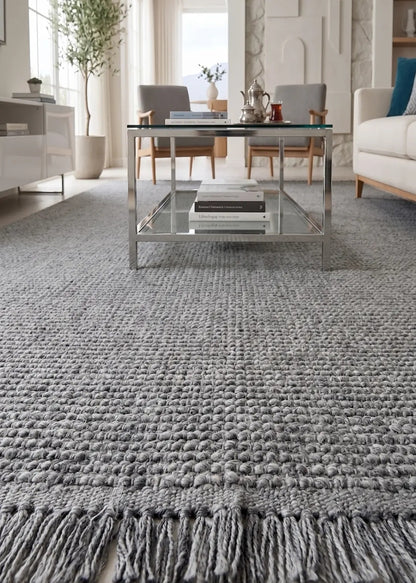 Lupi 408 Gri Sisal Bukle Yumuşak Dokulu Modern Halı