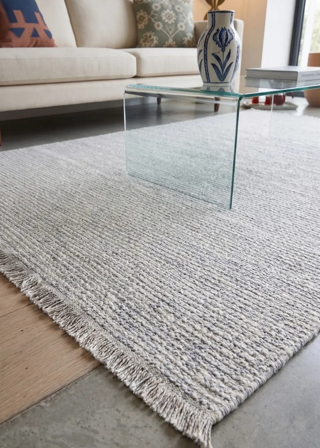 Lupi 408 Krem Sisal Bukle Yumuşak Dokulu Modern Halı