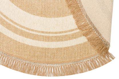 BRK 09 IVORY OV  - BROOKLYN - Hasır Görünümlü Kaymaz Renkli Dokuma Modern Kilim