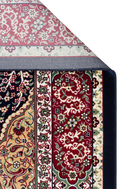 Sateen Afghan SCD 02 - Etnik Desenli Bordo Makine Halısı – Yıkanabilir, Kaymaz Taban, Hav Vermez