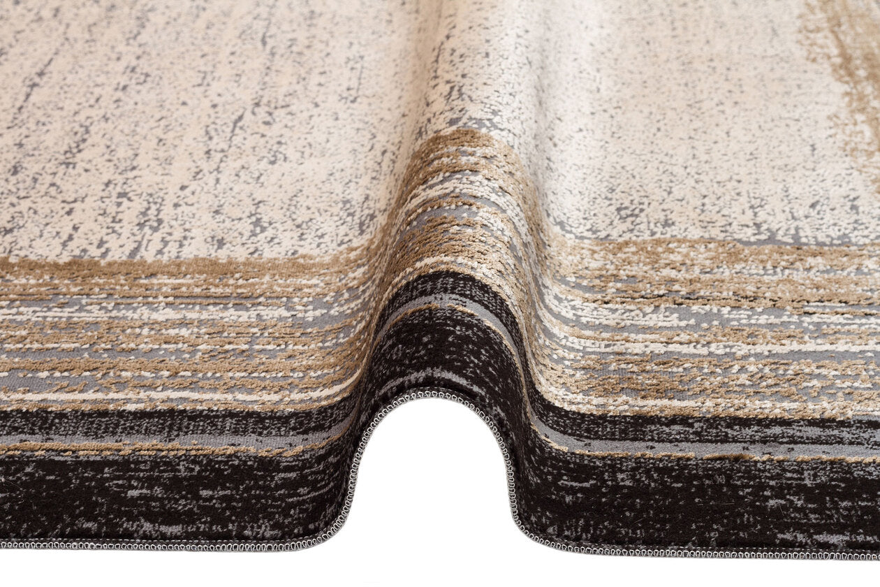ST 15 BLACK VIZON XW  - SATEEN - Hav Toz Vermez Yıkanabilir Kaymaz İnce Dokuma Modern Halı 