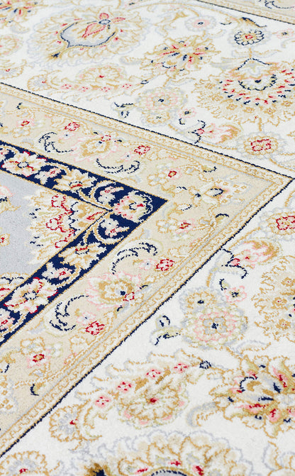Isfahan ISF 03 Gri Krem - Viskon Klasik Desenli Seccade Sık Dokuma Seccade