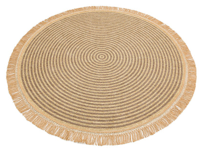 BRK 07 GREY  - BROOKLYN - Hasır Görünümlü Kaymaz Renkli Dokuma Modern Kilim