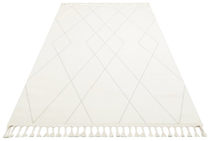 URB 02 WHITE  - URBAN - Etnik Desenlere Sahip Hav Toz Vermez Yumuşak Dokulu Modern Halı