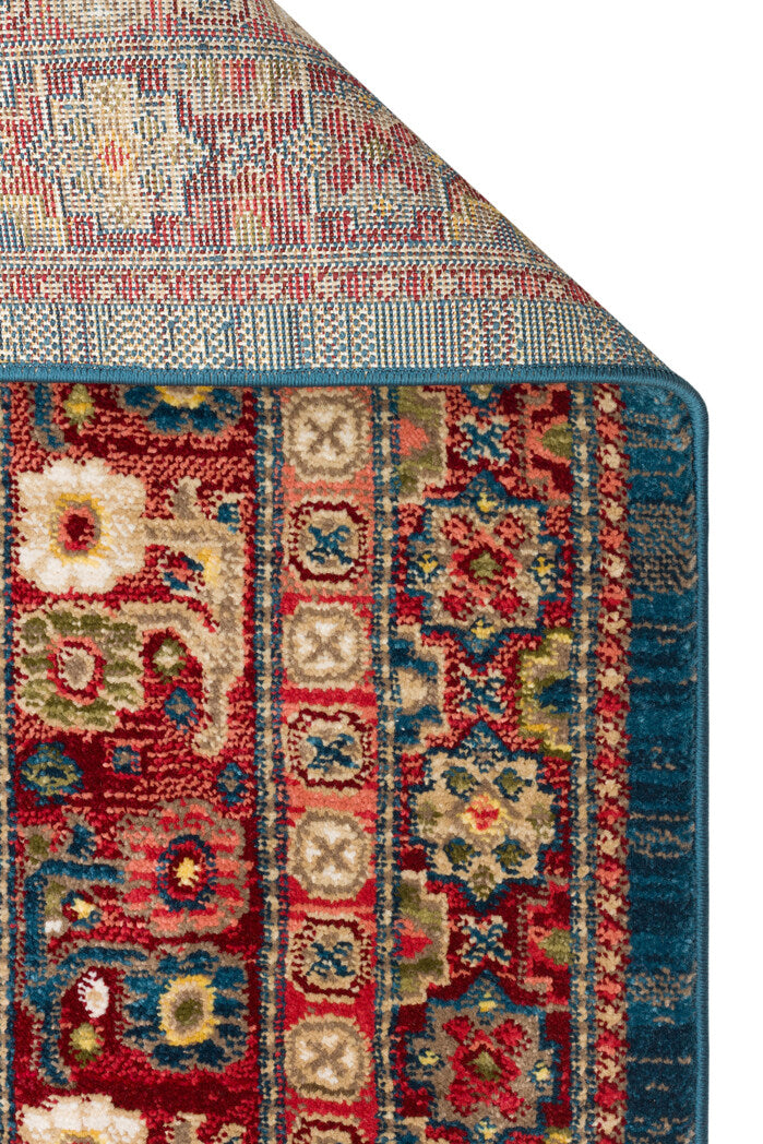 Kybele Kyb 05 Navy Kırmızı Klasik Yıkanabilir Otantik Salon ve Oturma Odası Halısı