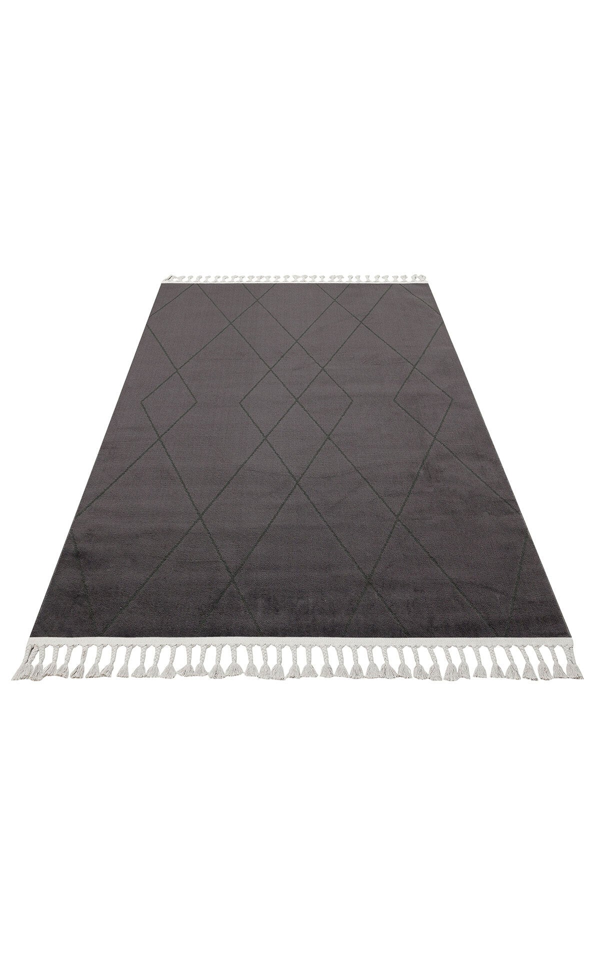 URB 02 BLACK  - URBAN - Etnik Desenlere Sahip Hav Toz Vermez Yumuşak Dokulu Modern Halı