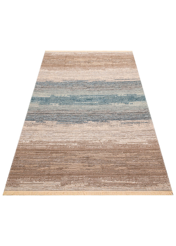Kutnu Kilim KTN 03 Bej Ombre Renk Geçişli Çift Taraflı Yıkanabilir Hav Vermez Salon Mutfak Kilimi