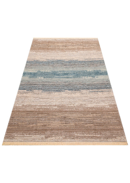 Kutnu Kilim KTN 03 Bej Ombre Renk Geçişli Çift Taraflı Yıkanabilir Hav Vermez Salon Mutfak Kilimi