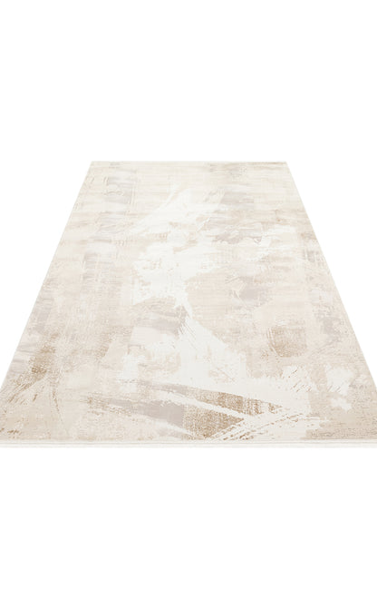 Padona PDN 06 Bej Gri - Extra Yumuşak Dokulu Sık Dokuma Modern Eskitme Desenli Halı