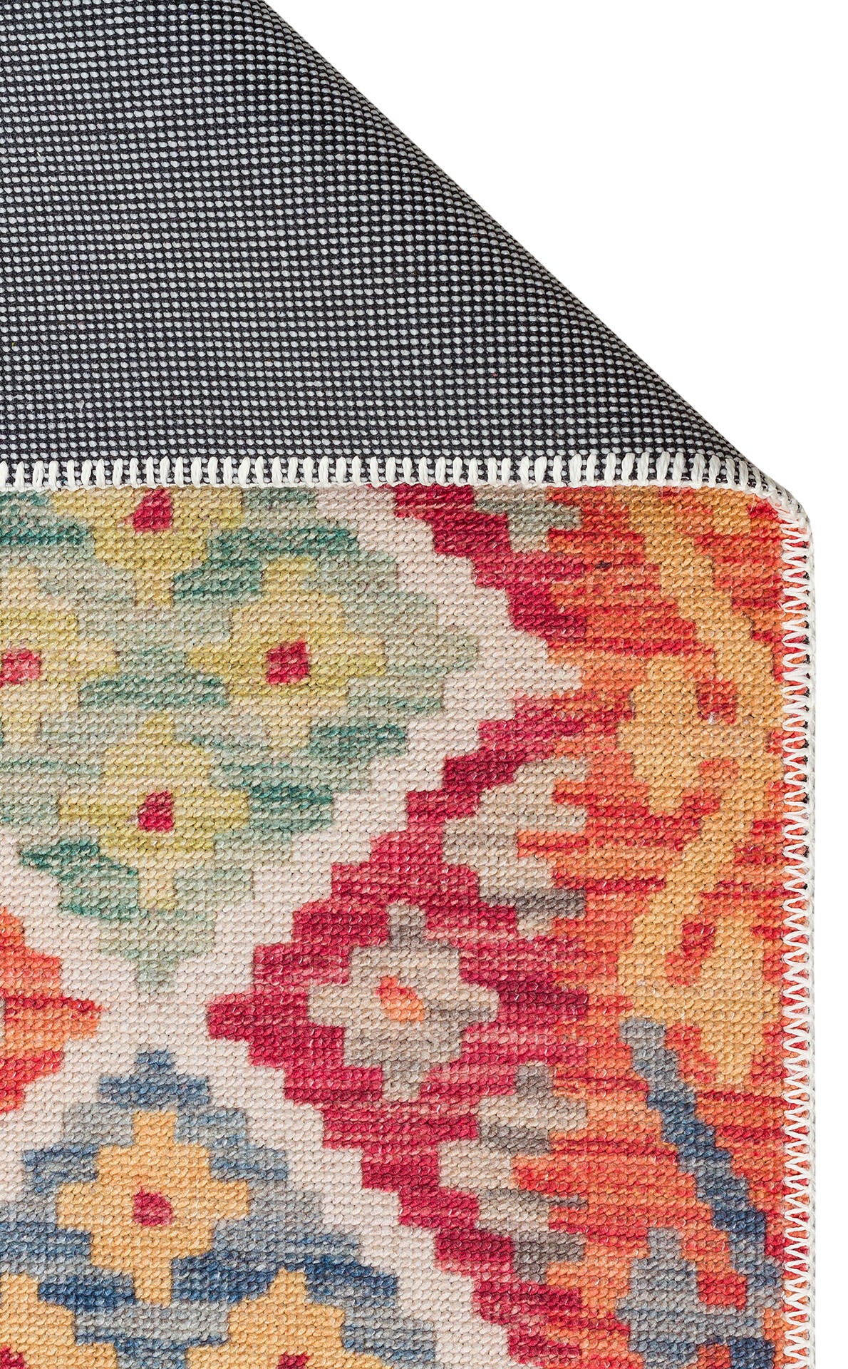 ELS 104 CREAM MULTY  - ELISTA - Vintage Desenlere Sahip Kaydırmaz Yıkanabilir Modern Halı