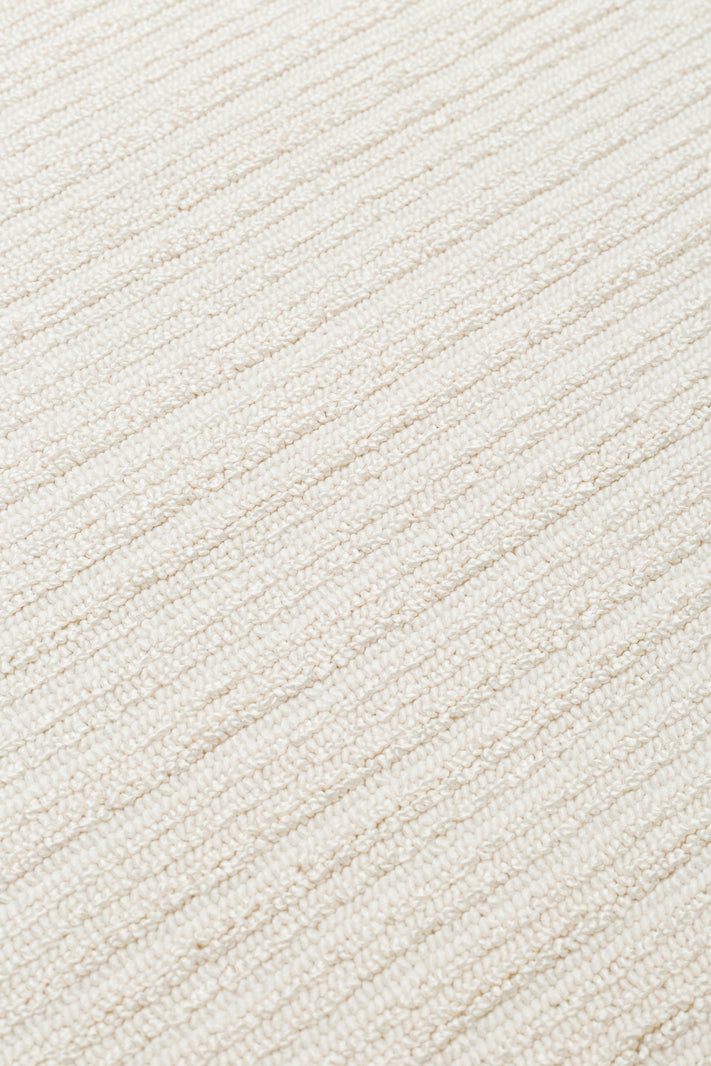 MONO LOOP 03 Beyaz XW Bukleli Sisal Dokuma Yıkanabilir Kaymaz Tabanlı Kolay Temizlenebilir Makine Halısı