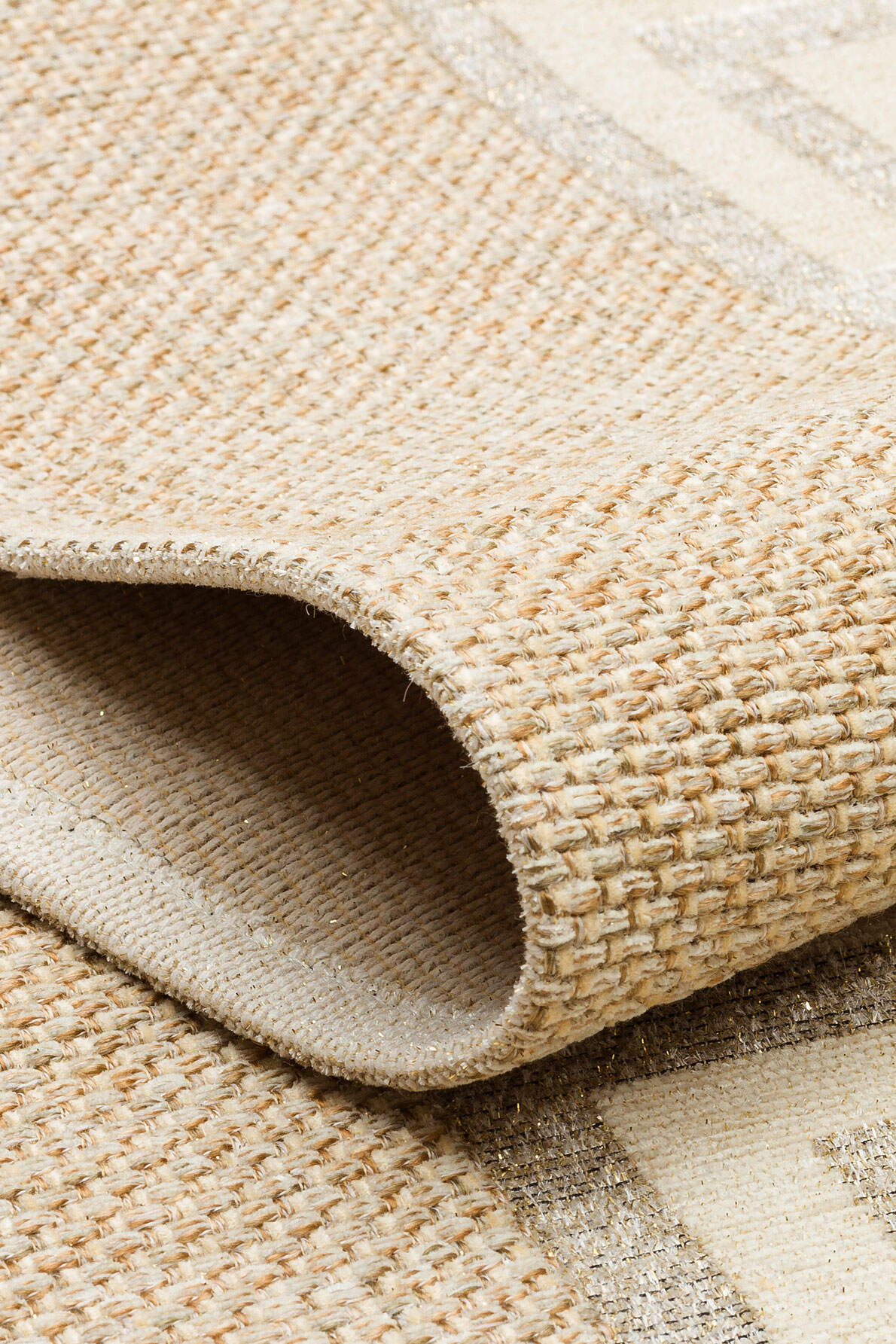 BRK 11 NATURAL WHITE  - BROOKLYN - Hasır Görünümlü Kaymaz Renkli Dokuma Modern Kilim