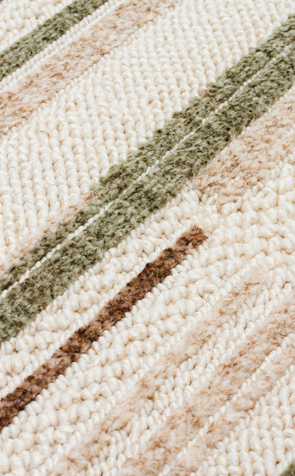 JOY 01 GREEN BROWN  - JOY - Hav Toz Vermeyen Yumuşak dokulu Modern Makine Halısı