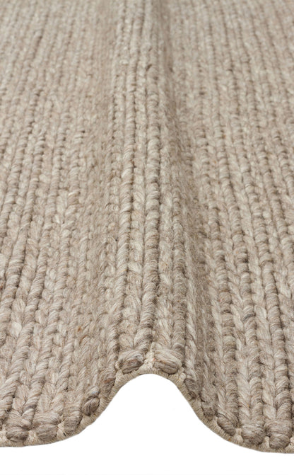 BASKETWEAVE BROWN  - JADE - Naturel Kazak Örgü Desenli El Dokuma Örgü Halı