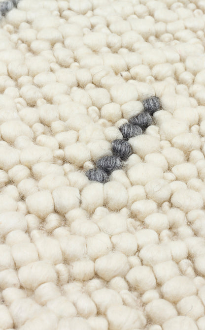JD 06 ANTRASIT GREY  - JADE - Naturel Kazak Örgü Desenli El Dokuma Örgü Halı