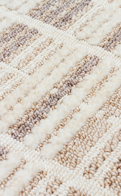 JOY 04 BEIGE GREY  - JOY - Hav Toz Vermeyen Yumuşak dokulu Modern Makine Halısı