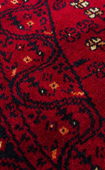 959 RED Q  - NOSTALJI - Afgan / Yağcıbedir Tezgahlarda Üretilen Tensel Uşak Halısı