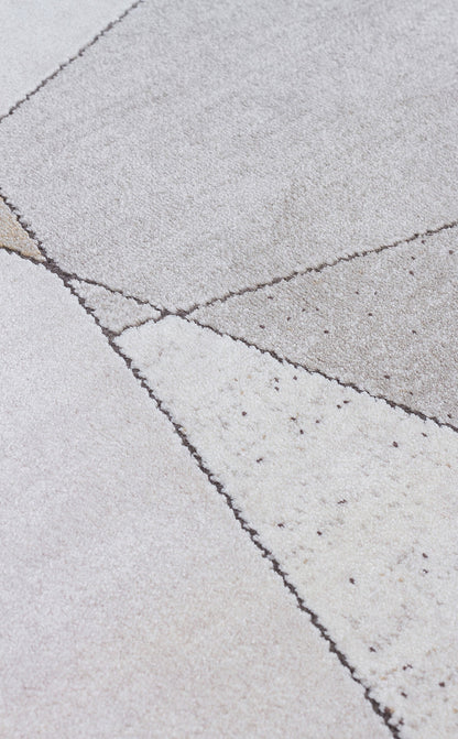 Merano MRN 07 Krem Altın - Geometrik Halı | Sık Dokuma Modern Halı