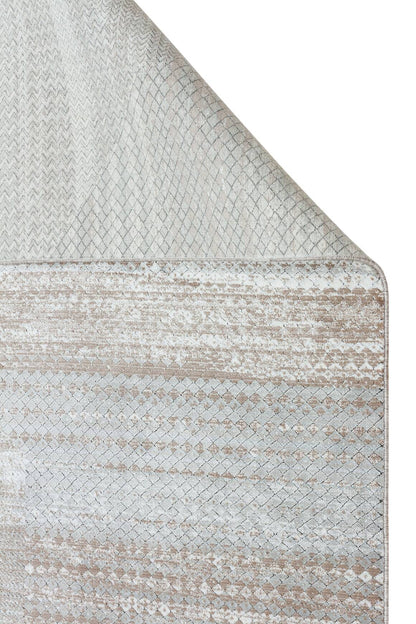 Heriz 8218 Gri - Viskon Bambu Dokuma Halı | Modern Salon Halısı