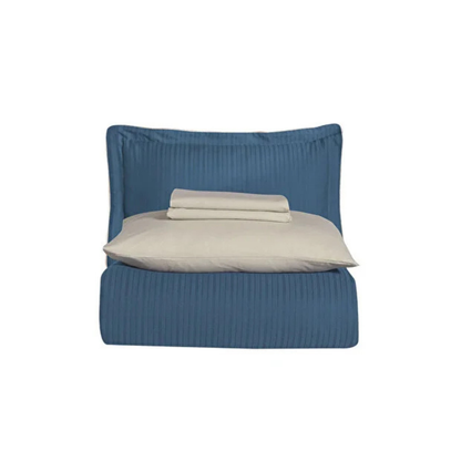 Armürlü Nevresim Takımı İndigo Çift Kişilik