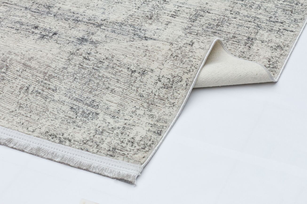 Riena 1161 Gri - Akrilik Polyester Halı | Kaymaz Tabanlı Dekoratif Halı