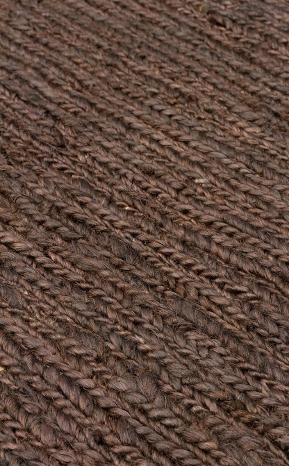 SMK PLAIN BROWN  - SOUMAK - Soumak Örgülü Naturel Kendir Halı