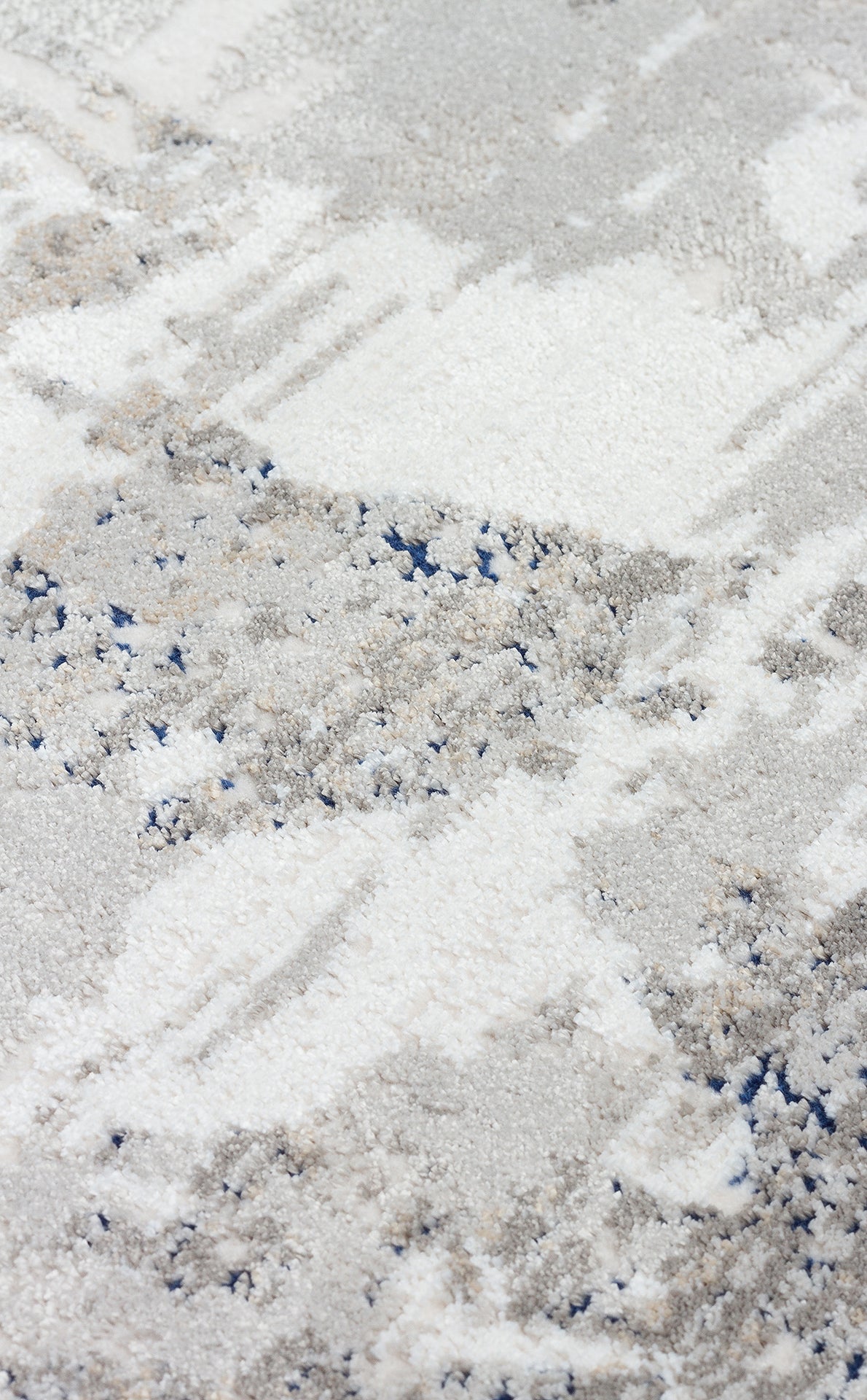 Padona PDN 06 Gri Navy - Extra Yumuşak Dokulu Sık Dokuma Modern Eskitme Desenli Halı