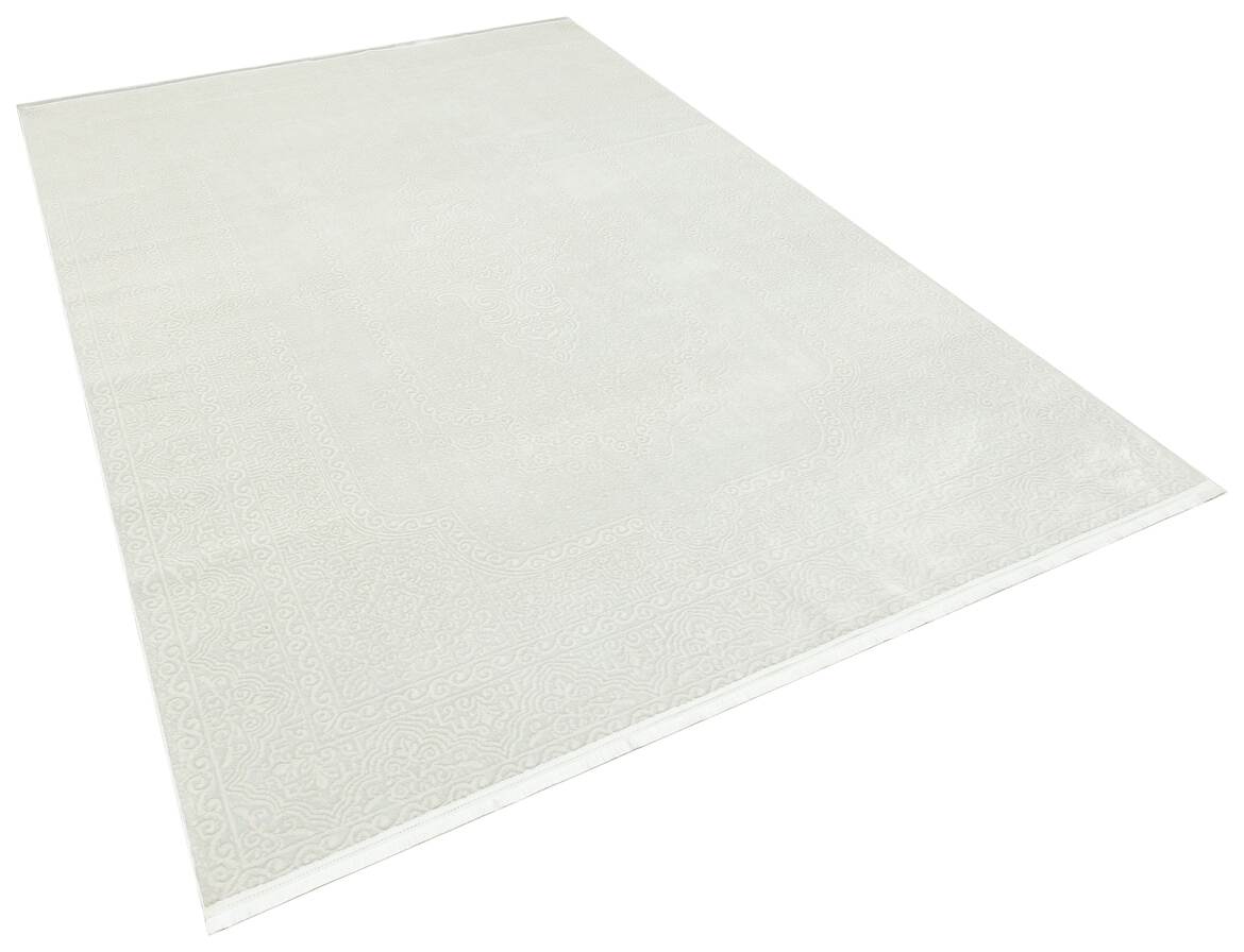 Riena 1121 Beyaz - Akrilik Polyester Halı | Kaymaz Tabanlı Dekoratif Halı