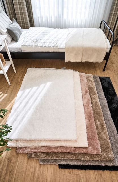 Vega Pudra - Yıkanabilir Peluş Halı | Kaymaz Süet Taban