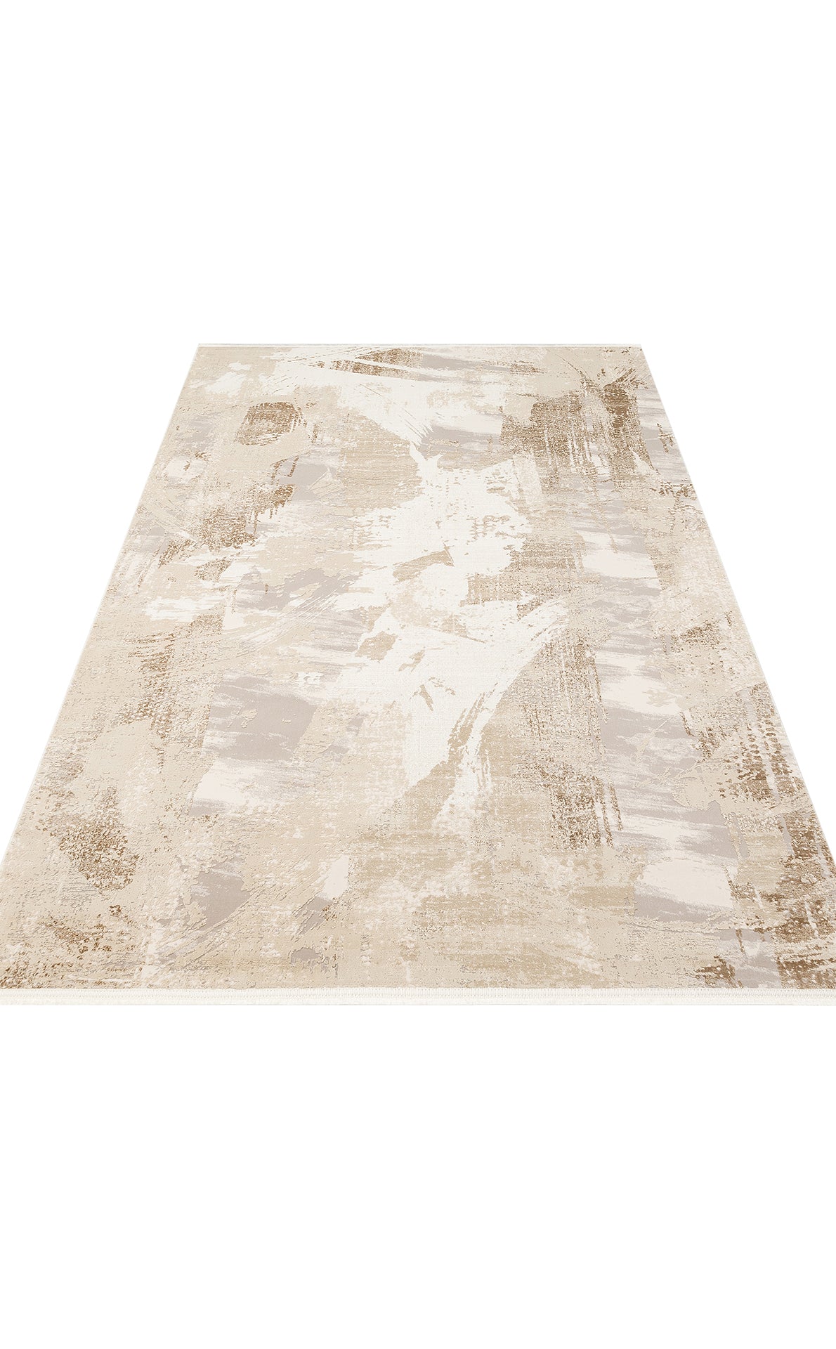 Padona PDN 06 Bej Gri - Extra Yumuşak Dokulu Sık Dokuma Modern Eskitme Desenli Halı
