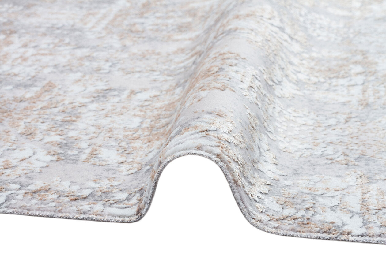 ST 06 BEIGE GOLD XW  - SATEEN - Hav Toz Vermez Yıkanabilir Kaymaz İnce Dokuma Modern Halı 