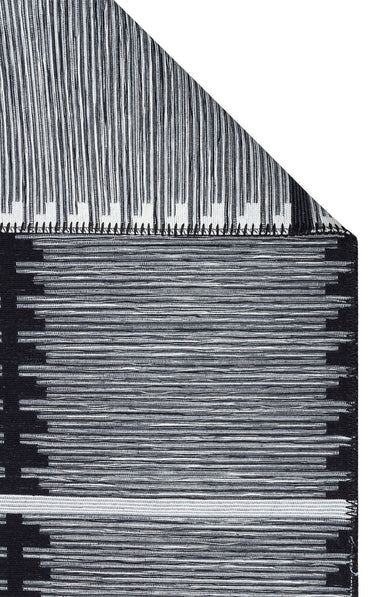 Arya Craft ARC 01 Beyaz Siyah - Yıkanabilir Çift Taraflı Modern Dokuma Kilim