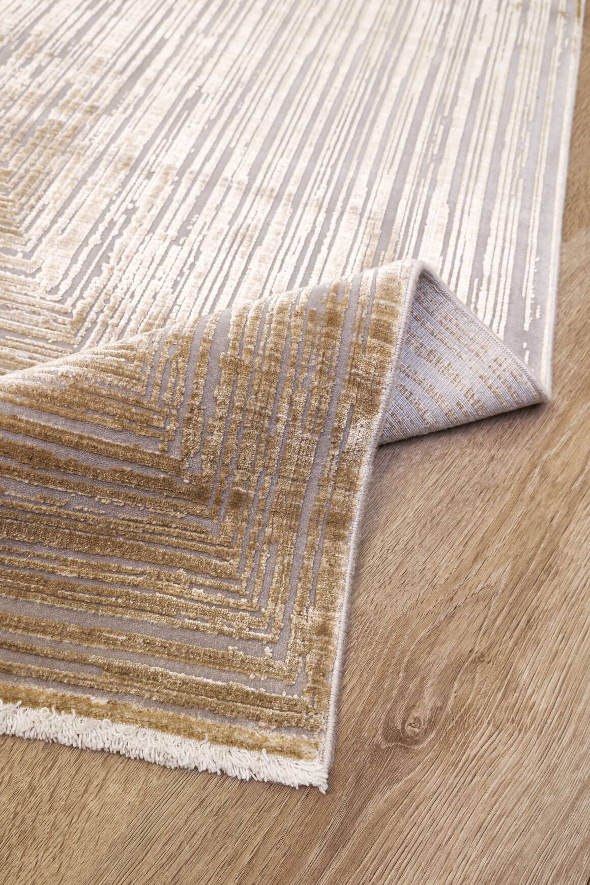 Queen 8114 Gold - Viskon Bambu Halı | Dokuma Salon Halısı