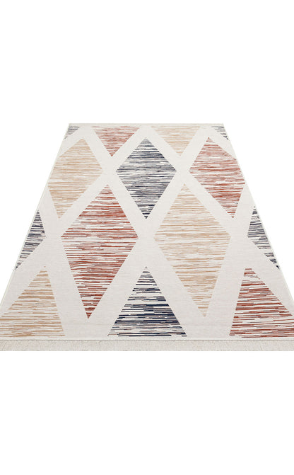 Arya AR 38 Çok Renkli - Yıkanabilir Çift Taraflı Modern Dokuma Kilim