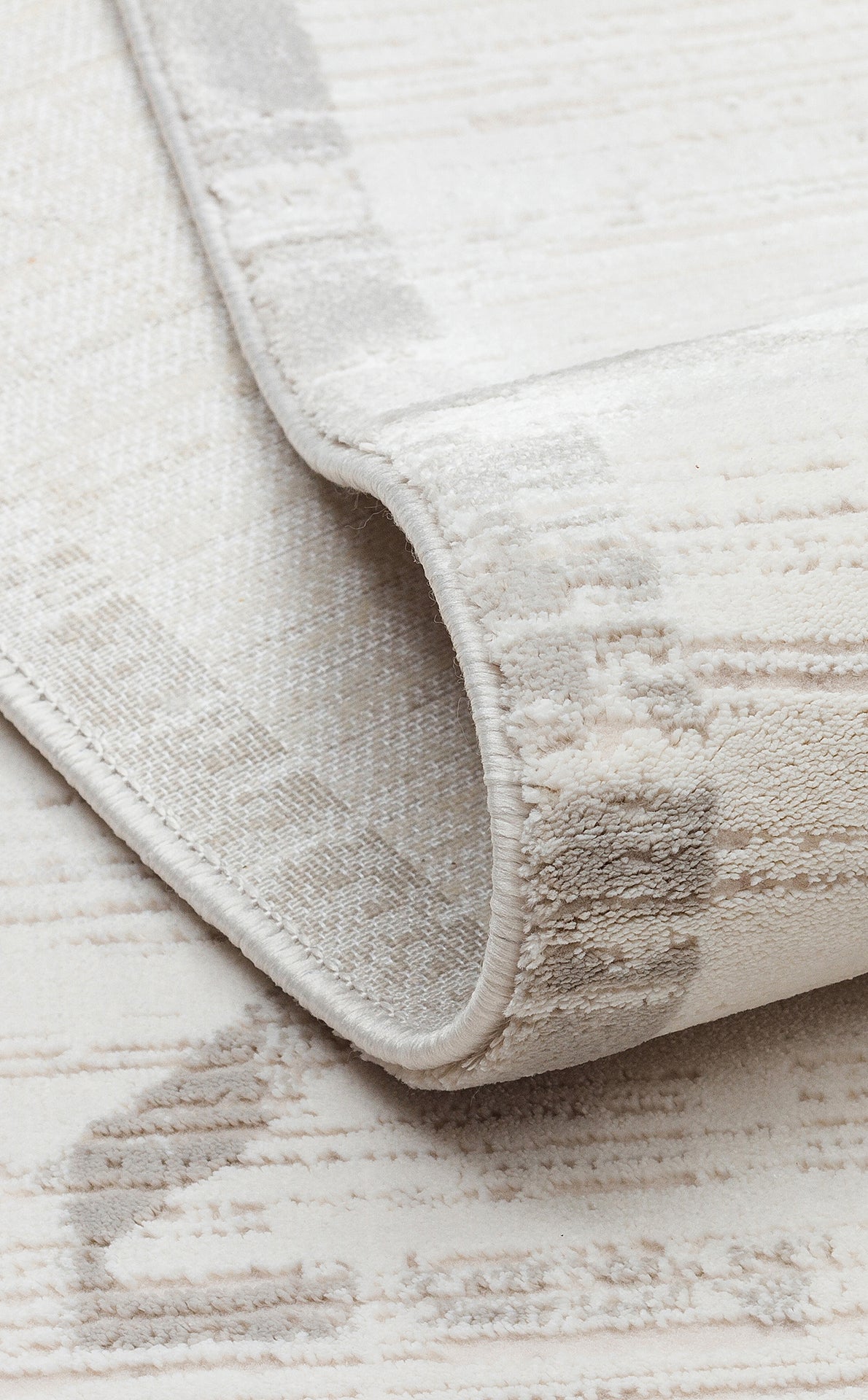 Padona PDN 02 Krem Gri - Extra Yumuşak Dokulu Sık Dokuma Modern Eskitme Desenli Halı