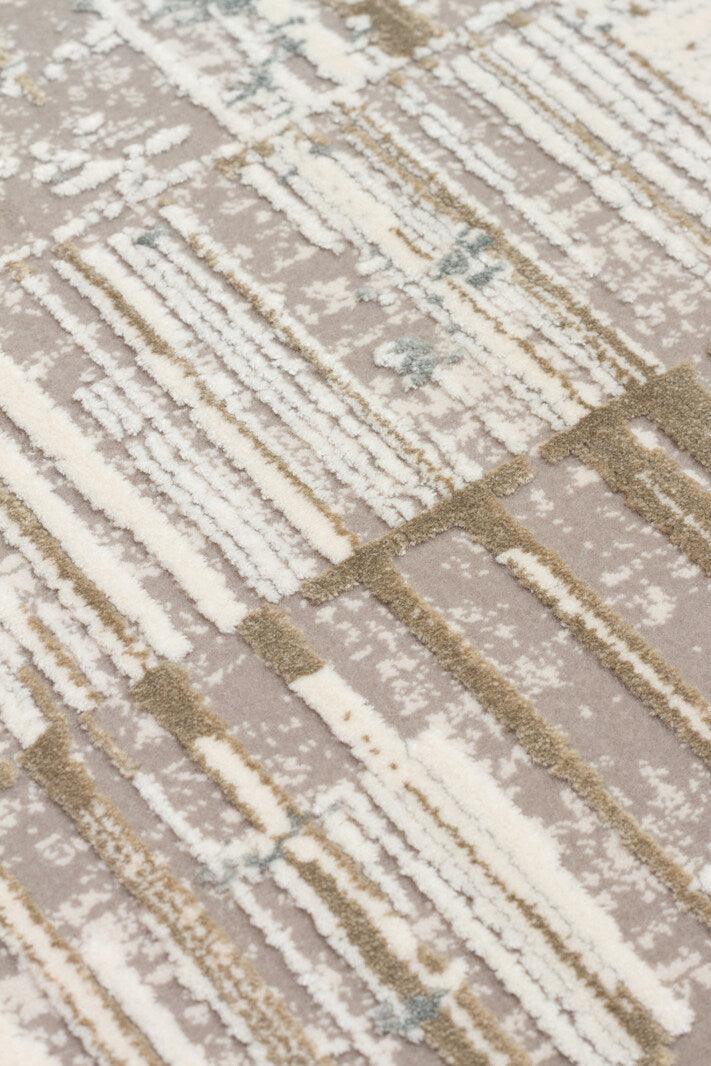 FRESCO XW FS 36 Krem Bej - Eskitme Dokulu Işıltılı Salon Halısı