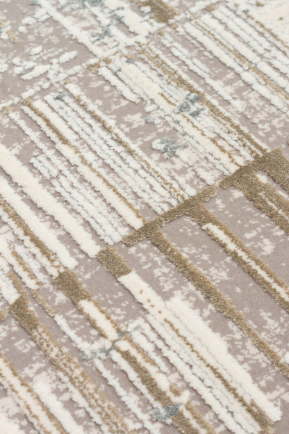 FRESCO XW FS 36 Krem Bej - Eskitme Dokulu Işıltılı Salon Halısı