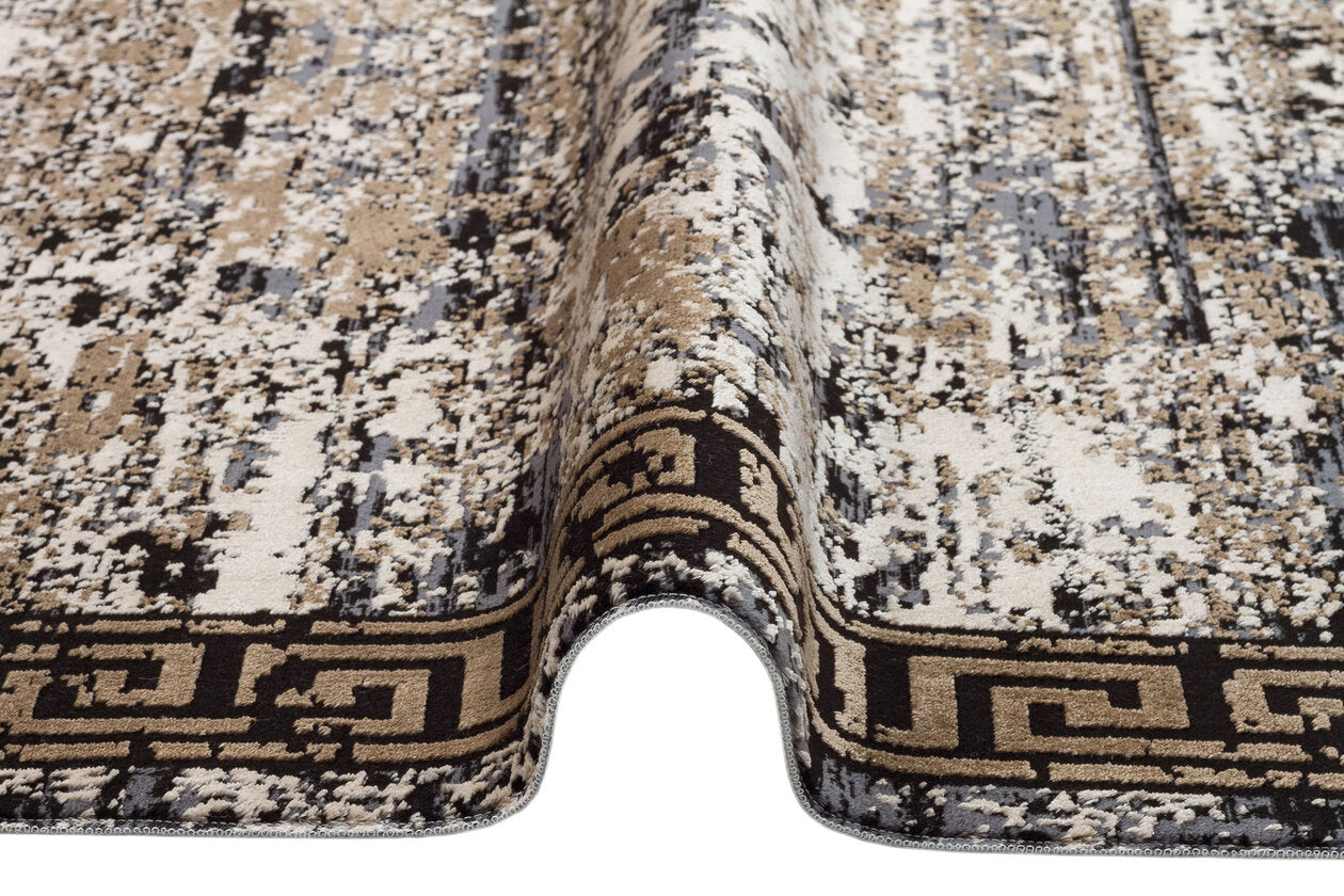 ST 12 BLACK VIZON XW  - SATEEN - Hav Toz Vermez Yıkanabilir Kaymaz İnce Dokuma Modern Halı 