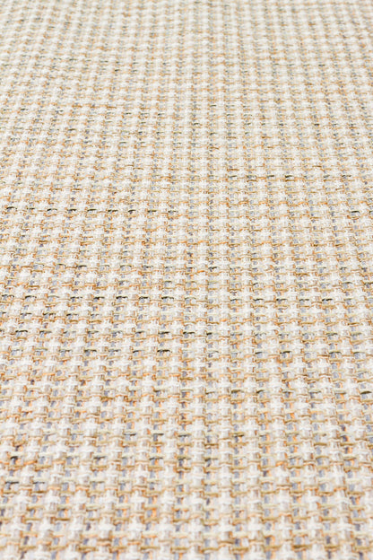 BRK 01 CREAM SILVER  - BROOKLYN - Hasır Görünümlü Kaymaz Renkli Dokuma Modern Kilim