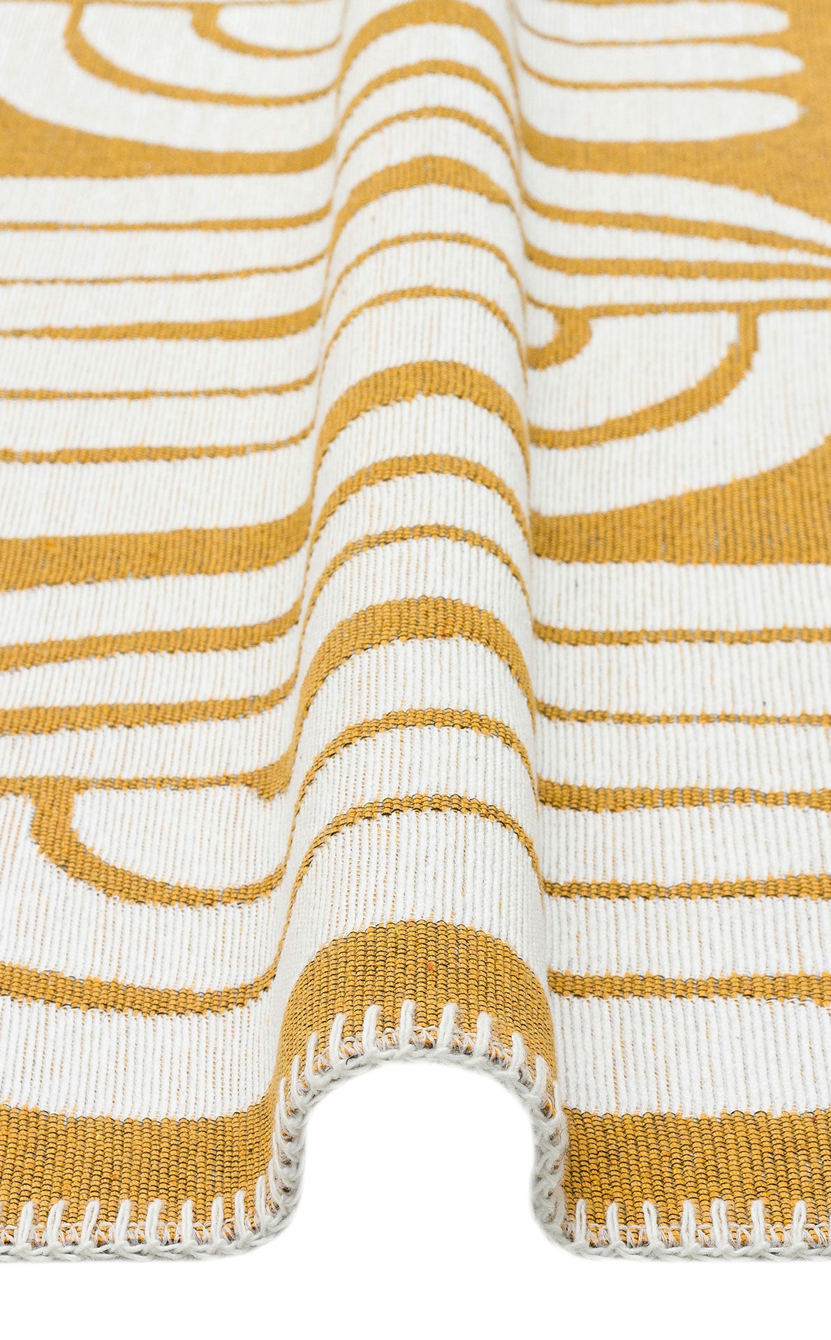 ARN 10 WHITE YELLOW  - ARYA NEO - Yıkanabilir Kaymaz Tabanlı Modern Pamuk Kilim